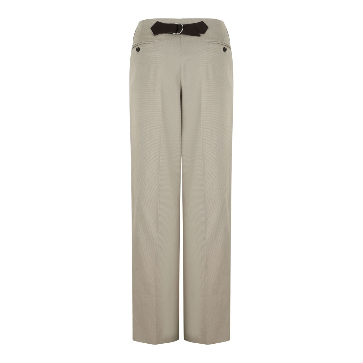 Taupe Gray Worn Effect Cotton Trousers