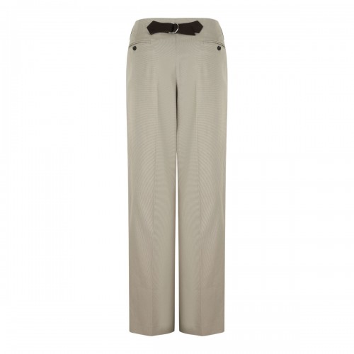 Taupe Gray Worn Effect Cotton Trousers