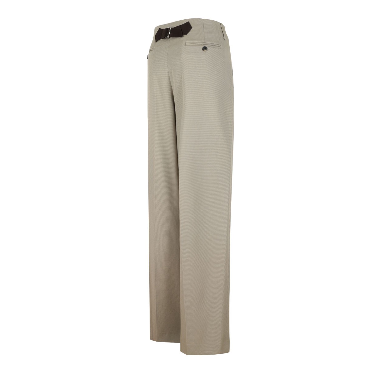 Taupe Gray Worn Effect Cotton Trousers