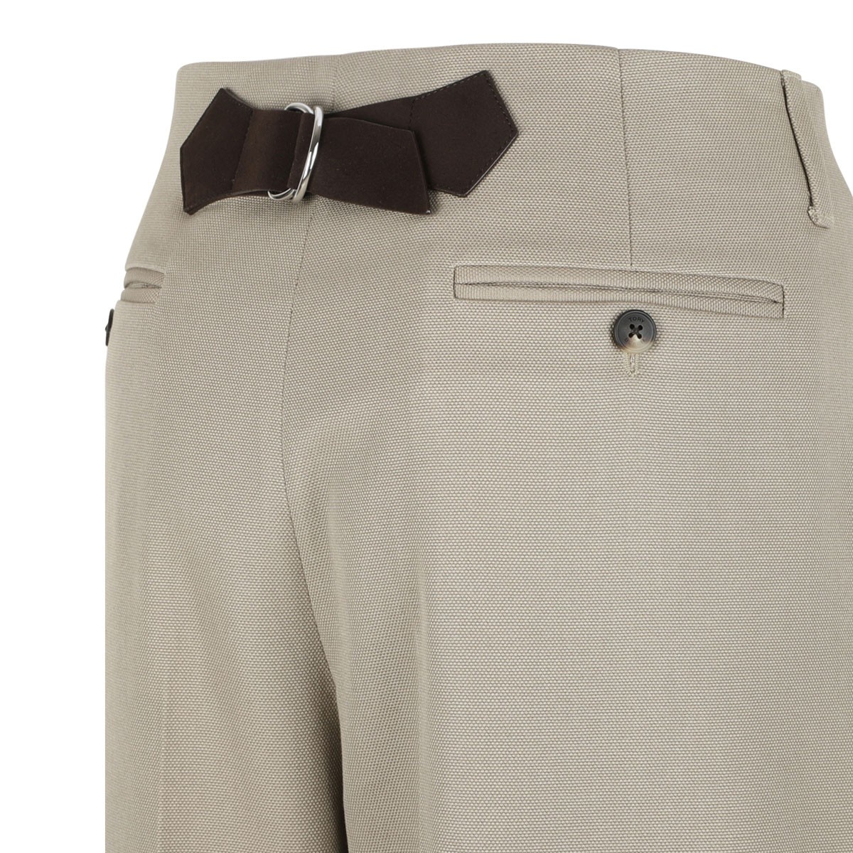 Taupe Gray Worn Effect Cotton Trousers