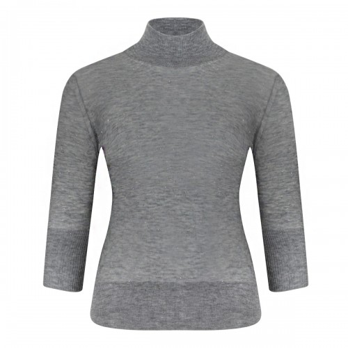 Light Grey Sequin Embellished Top