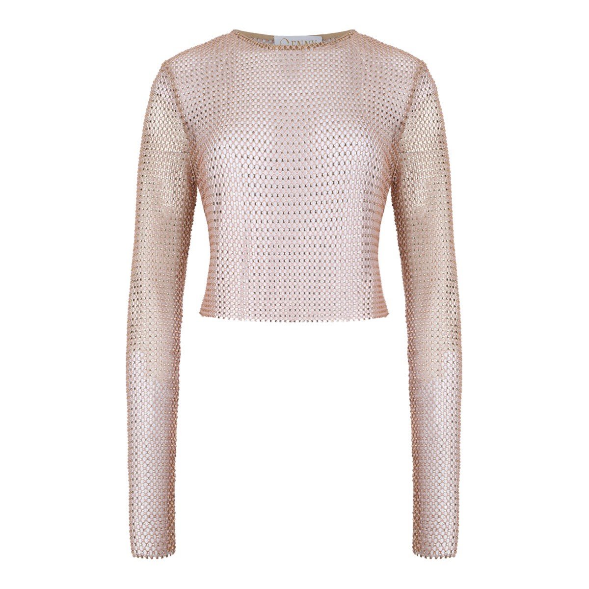 Misty Rose Mesh Strass Top
