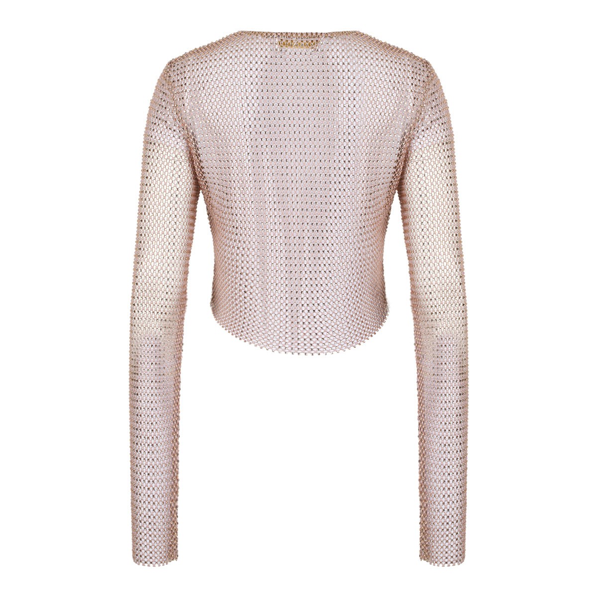 Misty Rose Mesh Strass Top