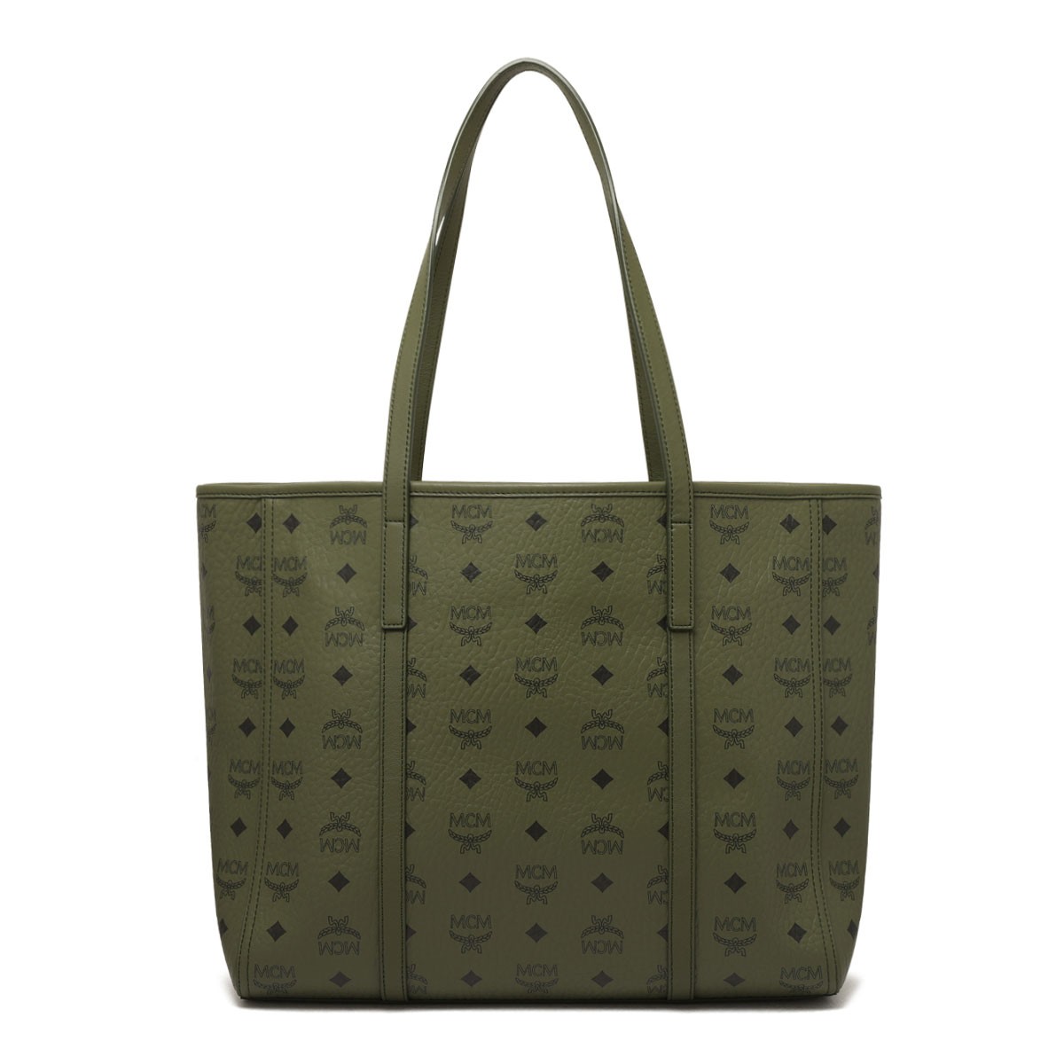 Khaki Moss Toni Visetos Monogram Canvas Top-Zip Tote Bag