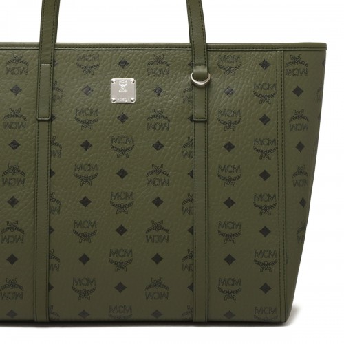 Khaki Moss Toni Visetos Monogram Canvas Top-Zip Tote Bag