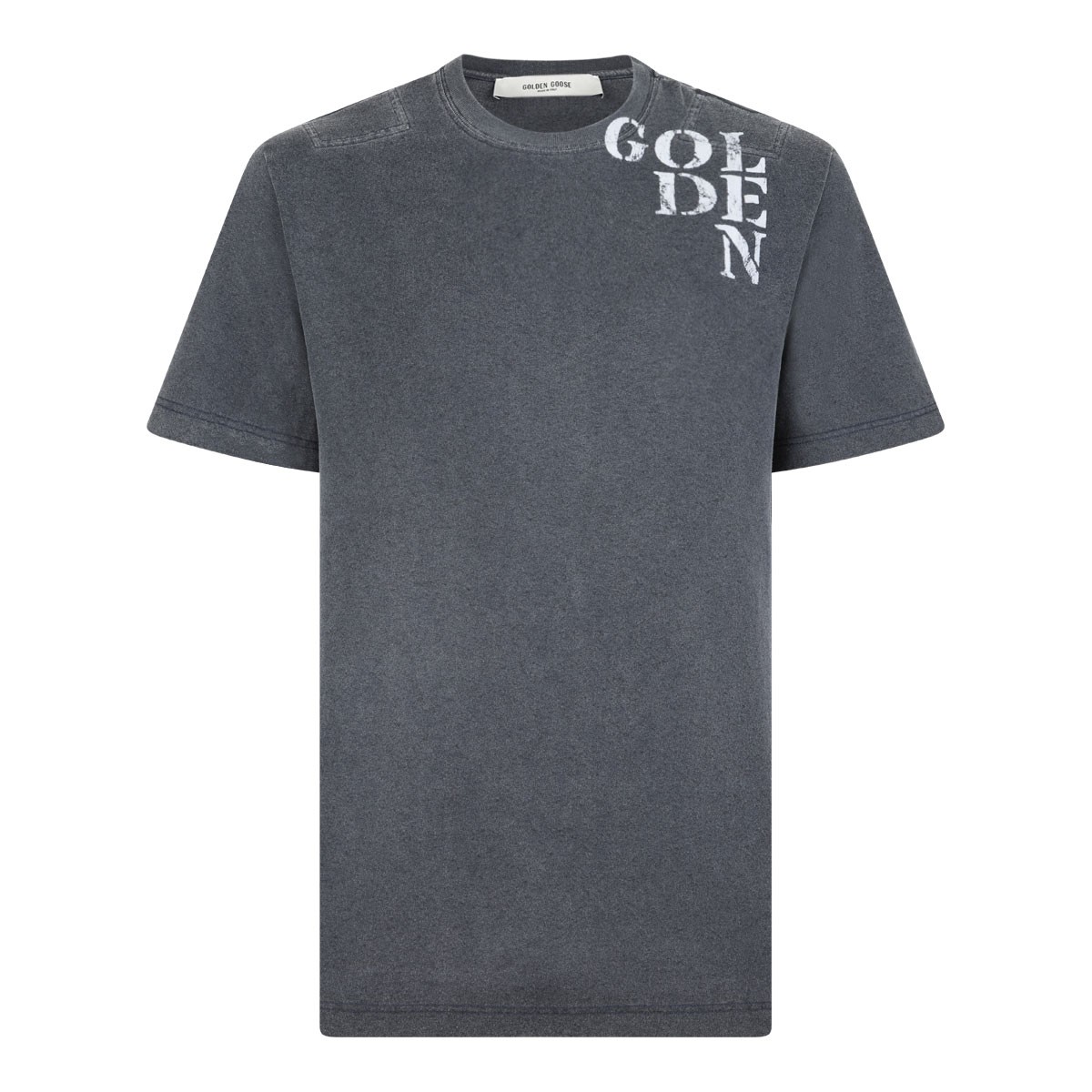 Dark Grey Graphic Print Cotton T-Shirt