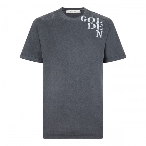 Dark Grey Graphic Print Cotton T-Shirt