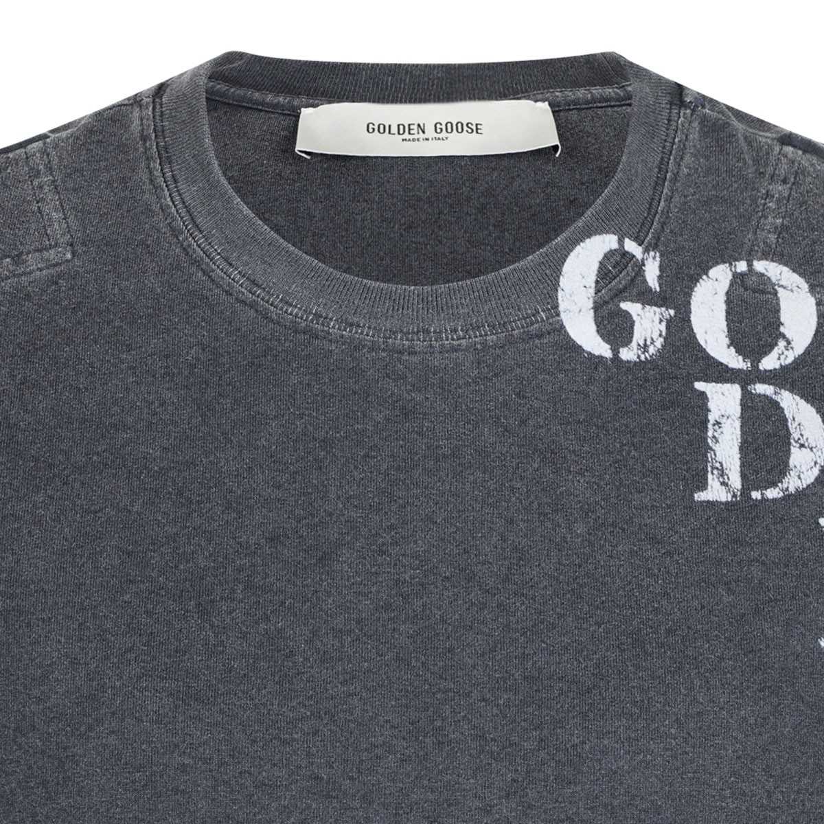 Dark Grey Graphic Print Cotton T-Shirt