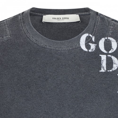 Dark Grey Graphic Print Cotton T-Shirt