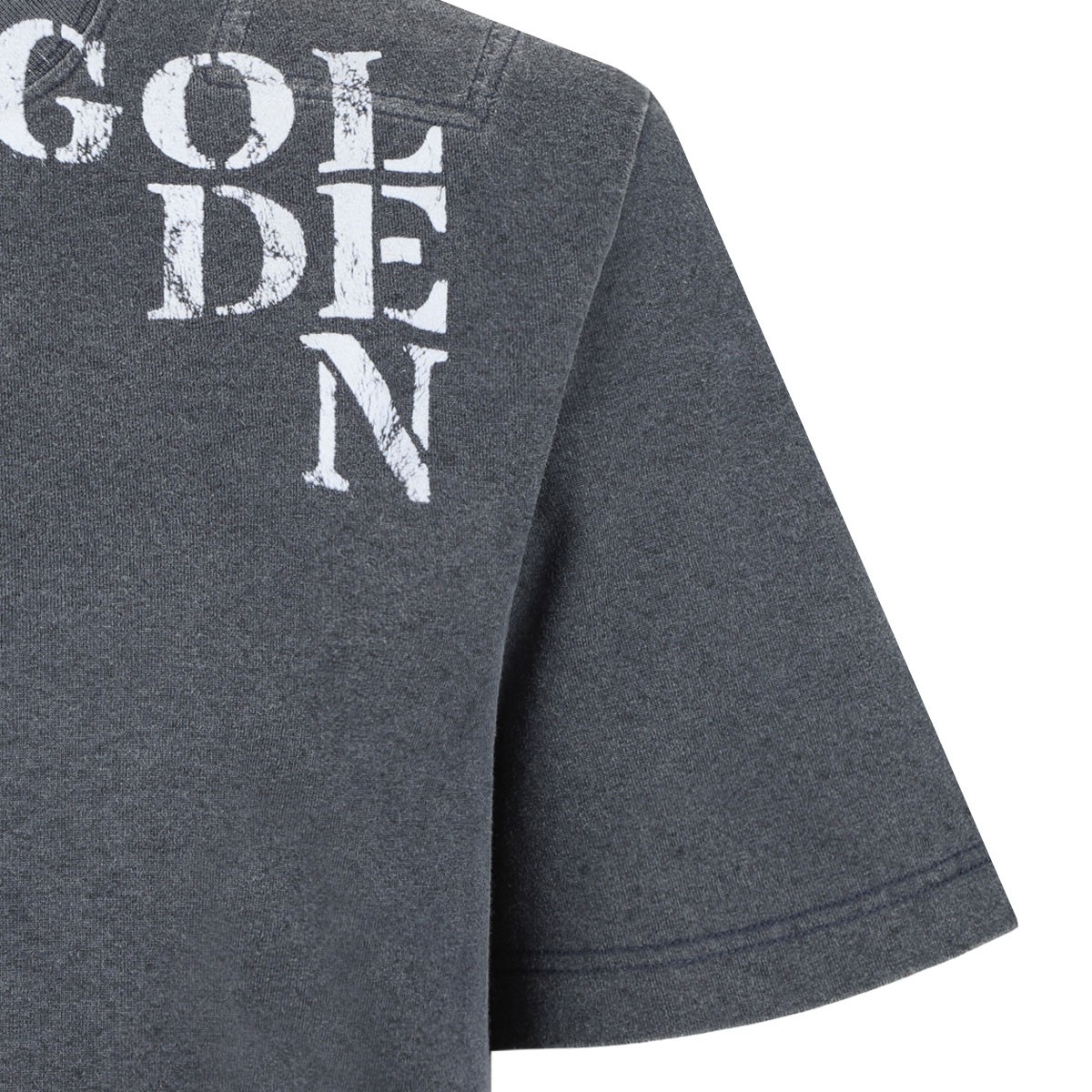 Dark Grey Graphic Print Cotton T-Shirt