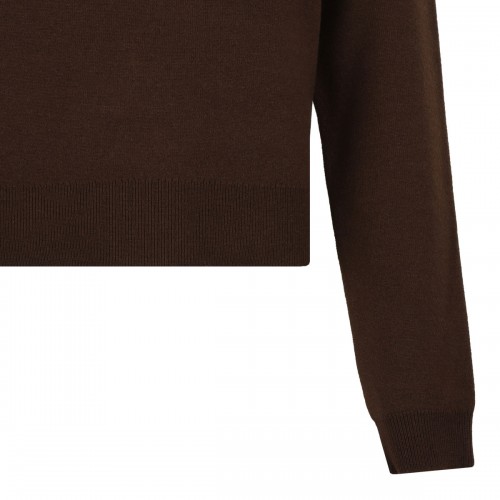 Dark Chestnut Brown Wool and Cashmere Sweater