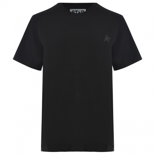 Black Star Print Cotton T-Shirt