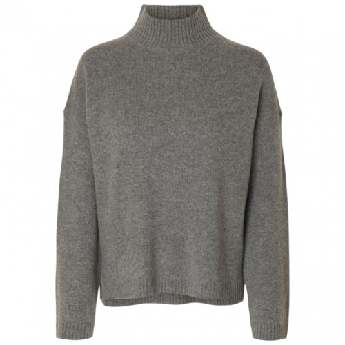 Medium Grey Melange Knitted Sweater