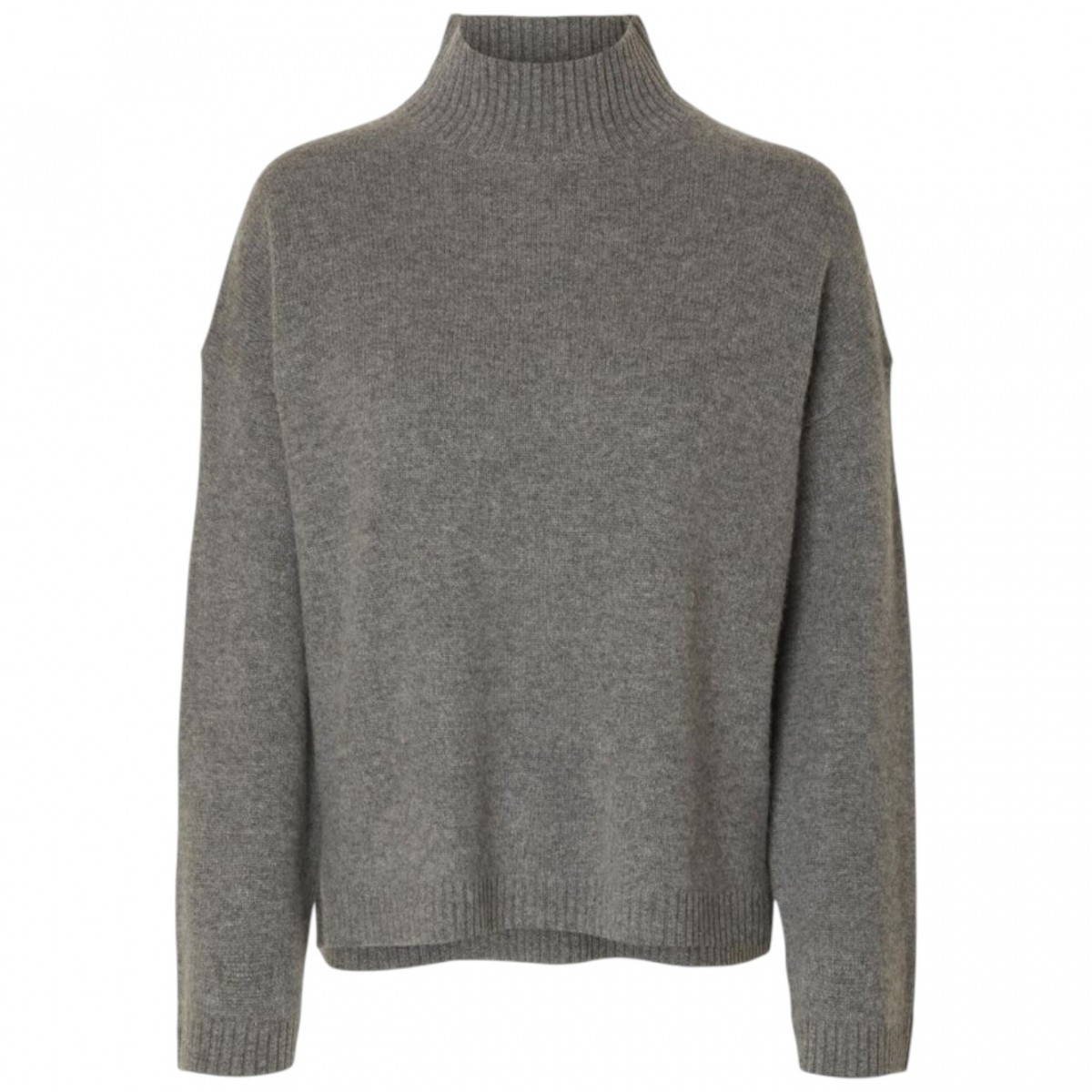 Medium Grey Melange Knitted Sweater