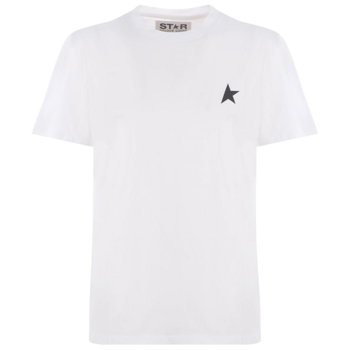 White Star Print Cotton T-Shirt