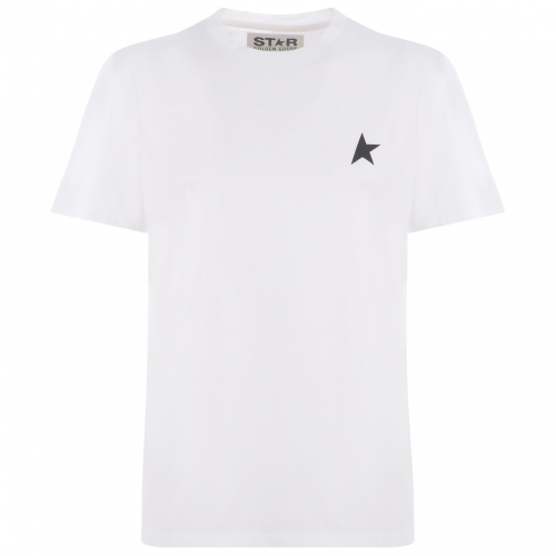 White Star Print Cotton T-Shirt
