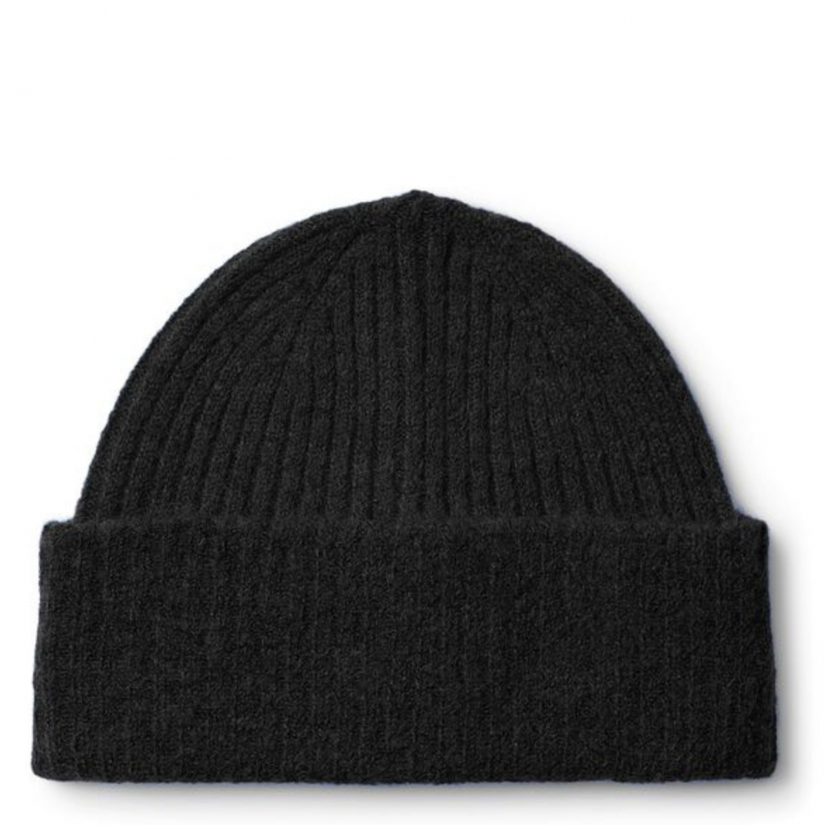 Black Knitted Wool Beanie