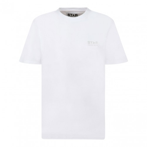 White and Silver Printed T-Shirt
