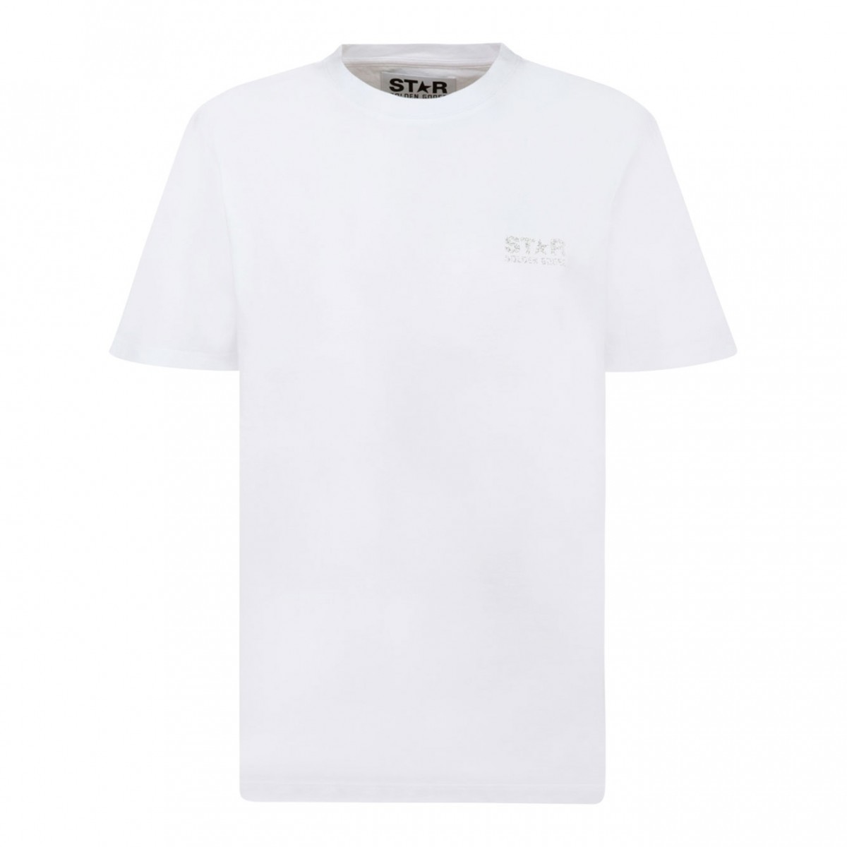 White and Silver Printed T-Shirt