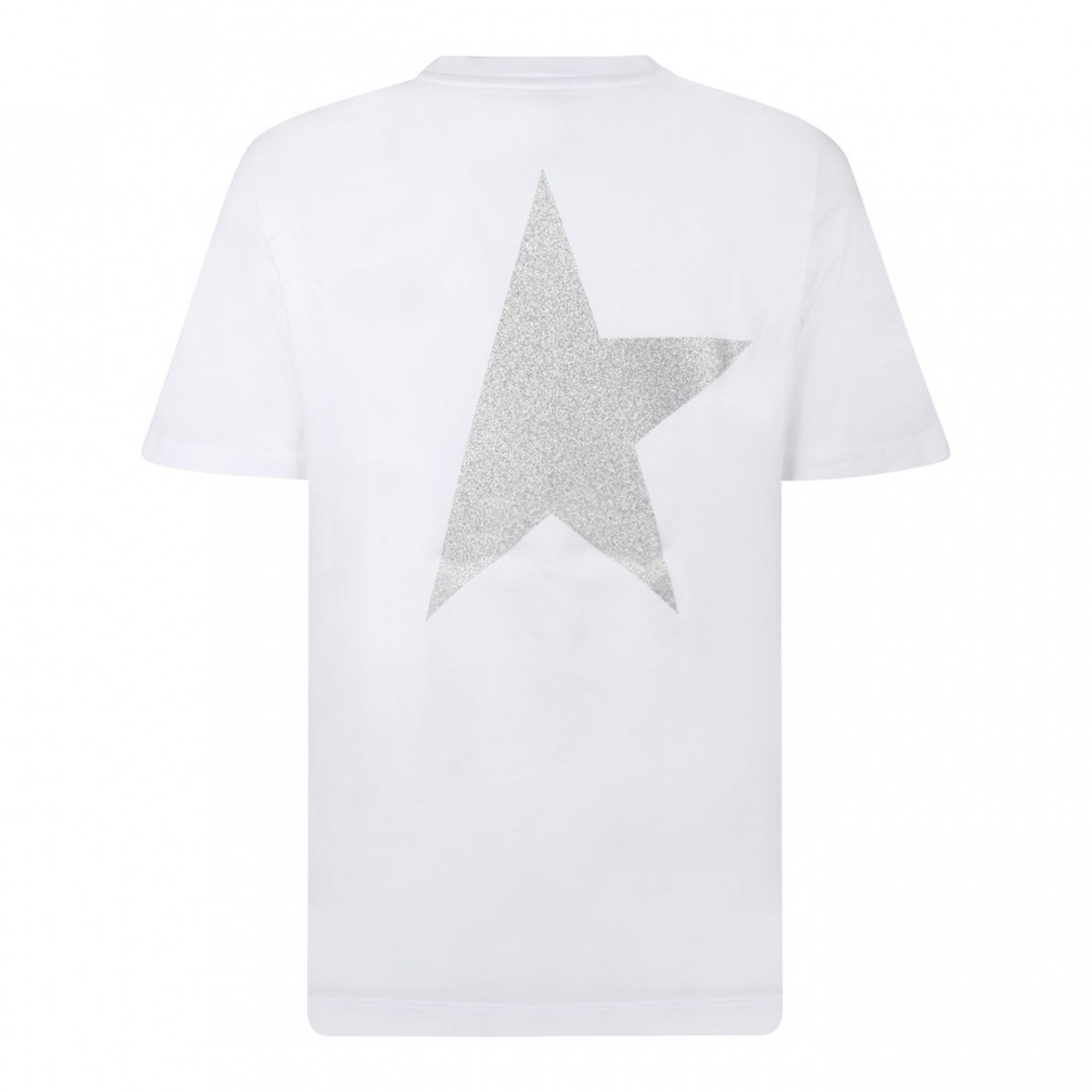 White and Silver Printed T-Shirt