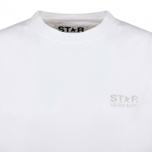 White and Silver Printed T-Shirt