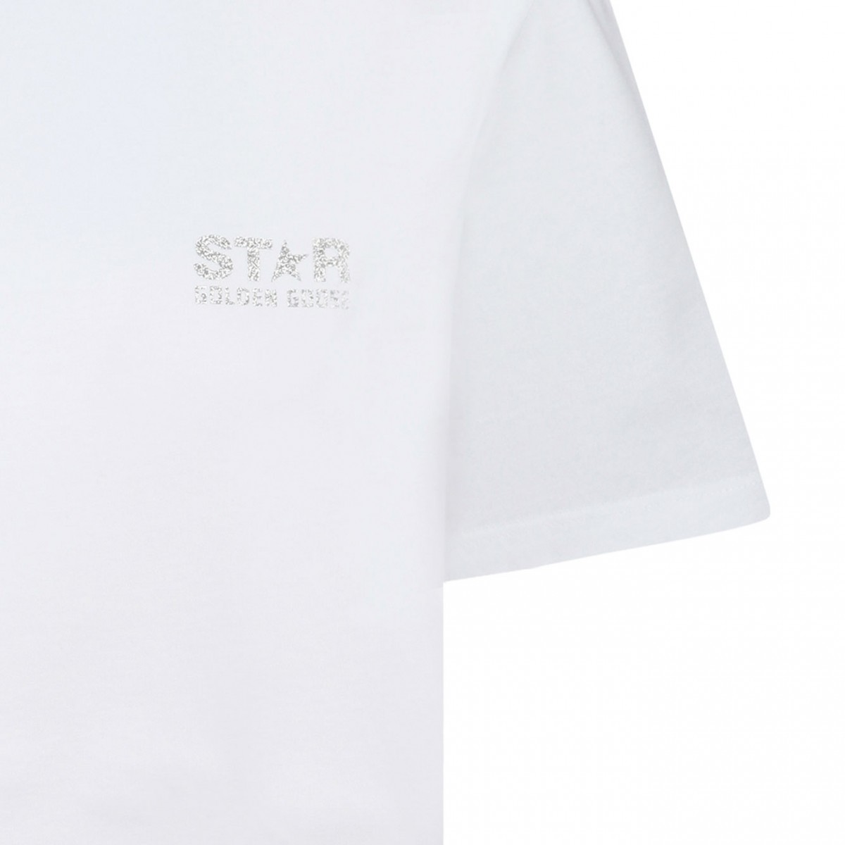 White and Silver Printed T-Shirt