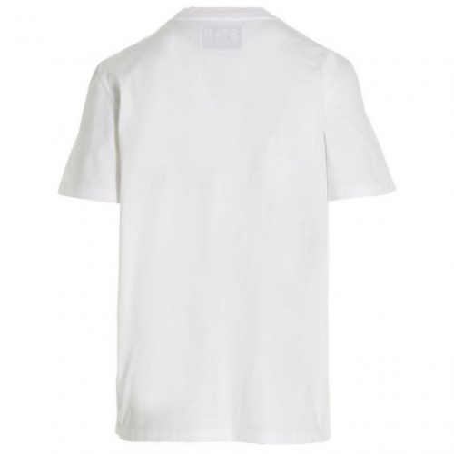 White T-Shirt With Small Silver Star Print 2