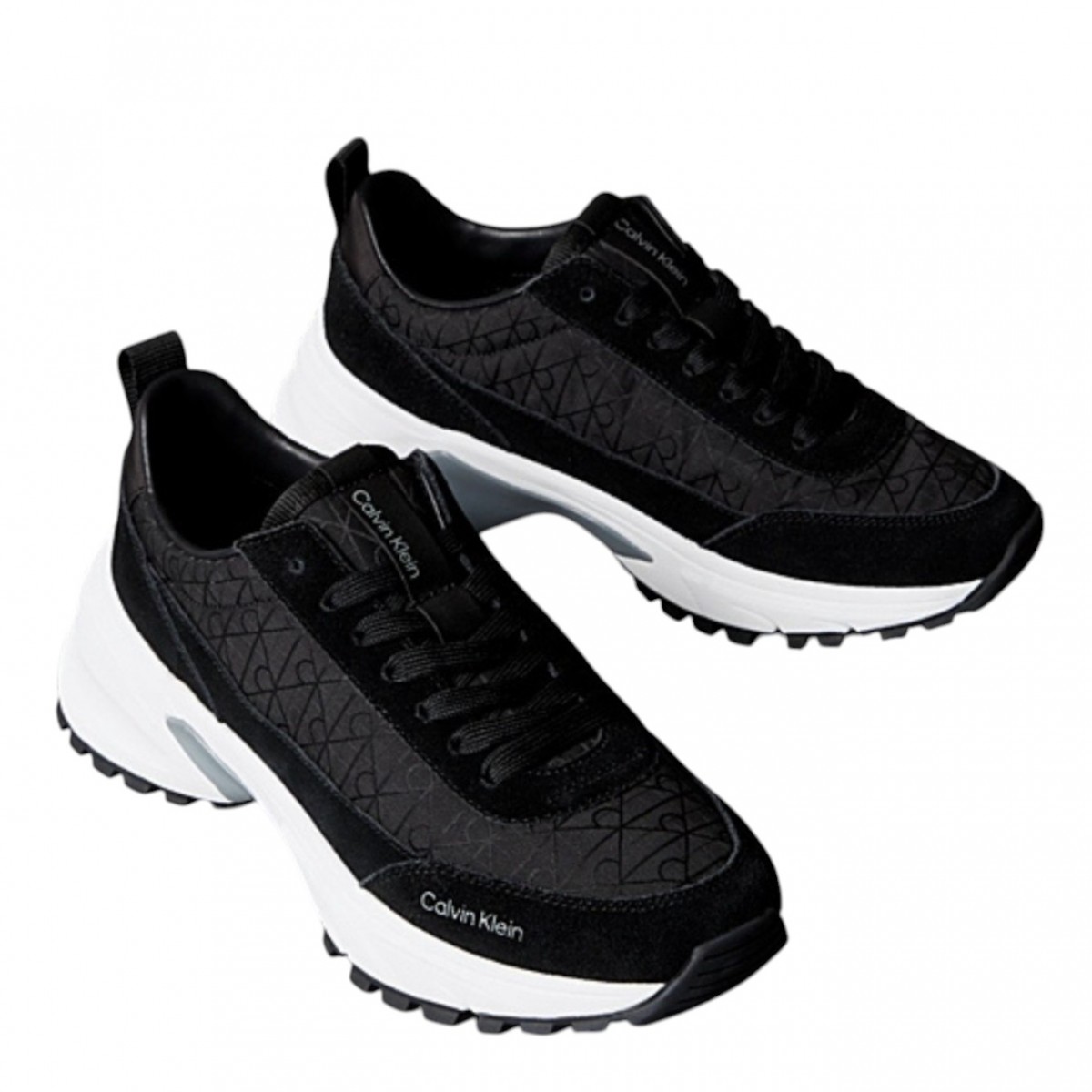 Black Suede and Nylon Sneakers