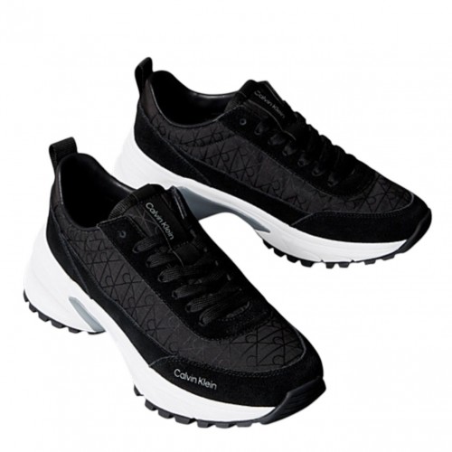 Black Suede and Nylon Sneakers