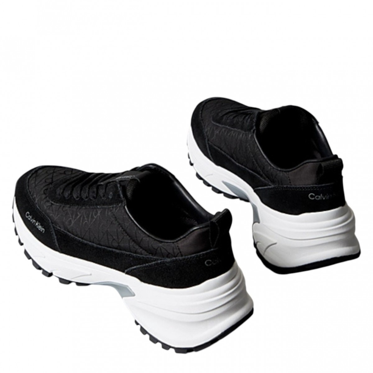 Black Suede and Nylon Sneakers