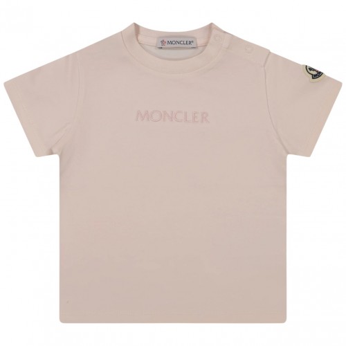 Light Pink Logo Embroidered T-Shirt