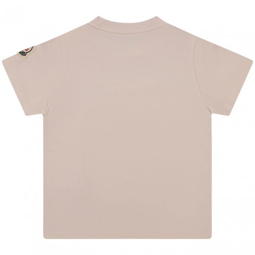 Light Pink Logo Embroidered T-Shirt