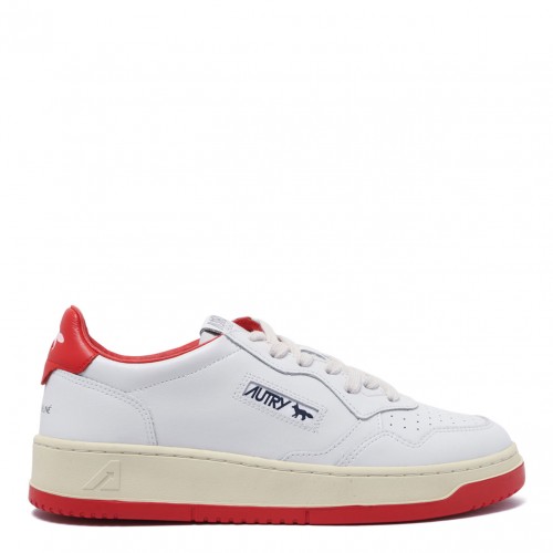 White and Red Medalist Sneakers