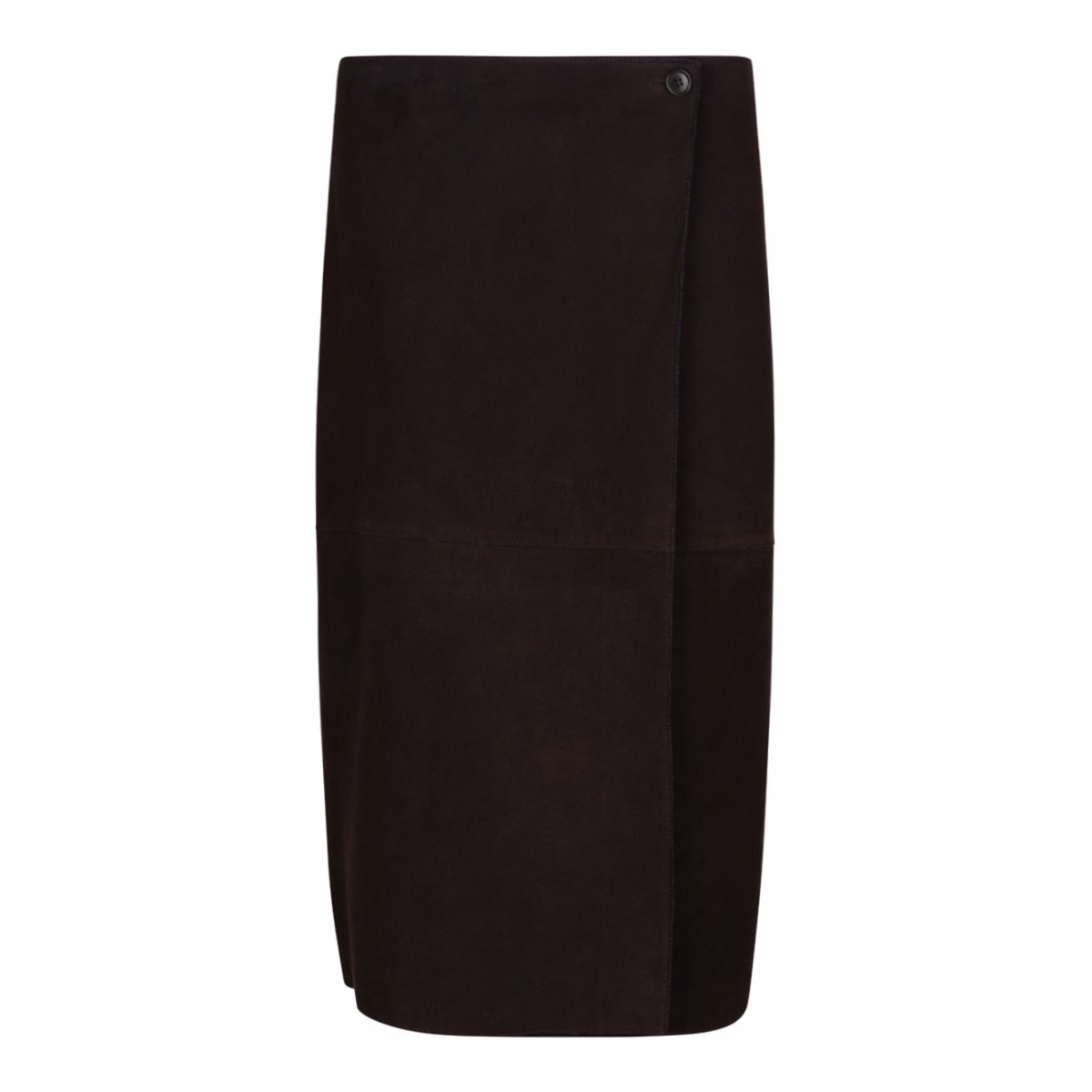 Brown Suede Midi Skirt