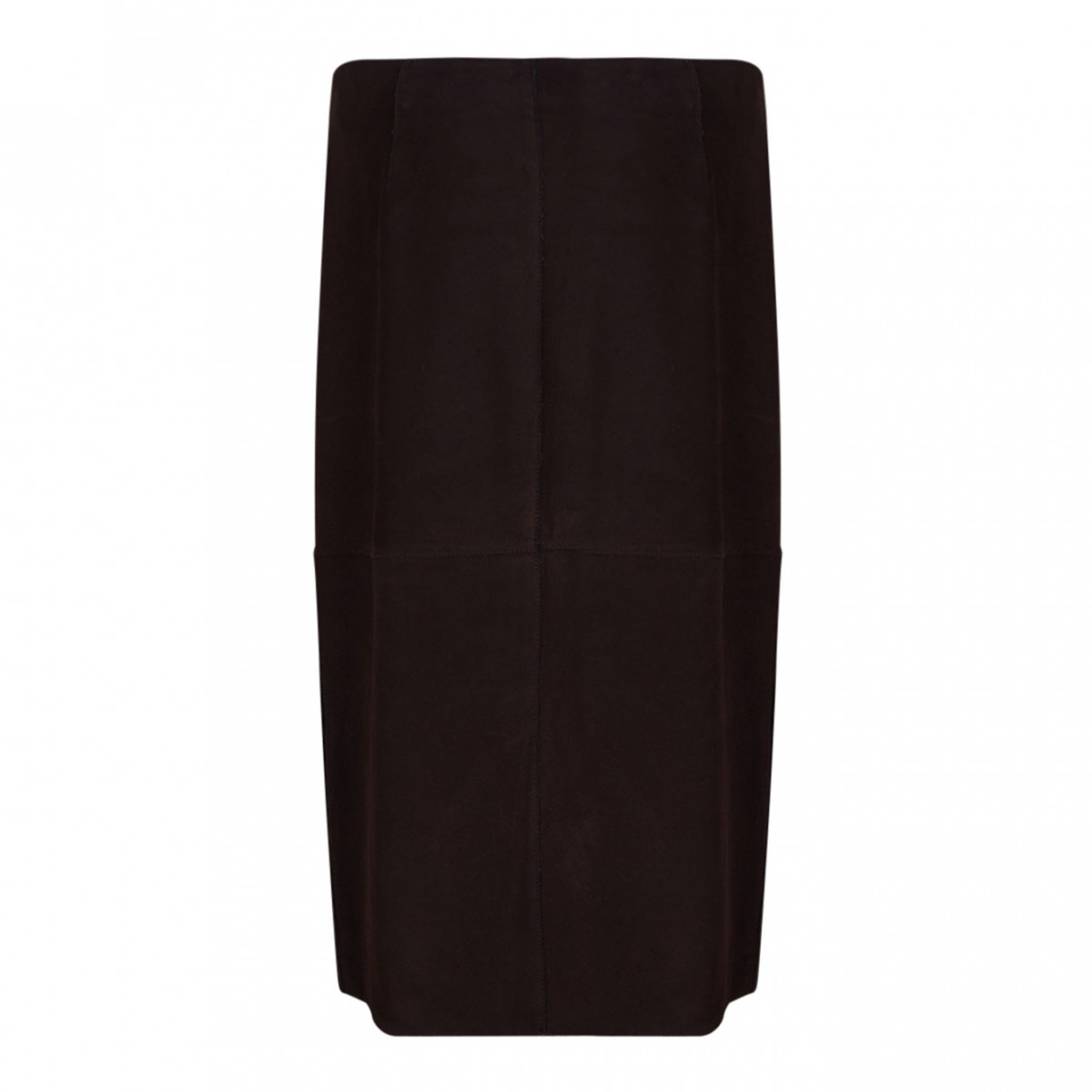 Brown Suede Midi Skirt