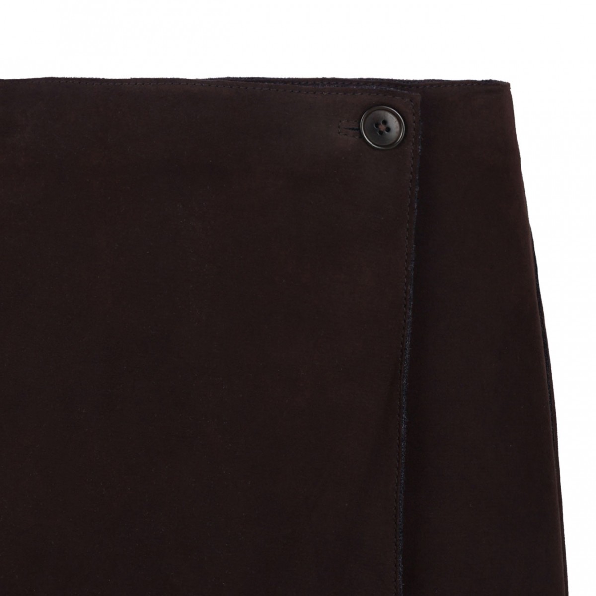 Brown Suede Midi Skirt