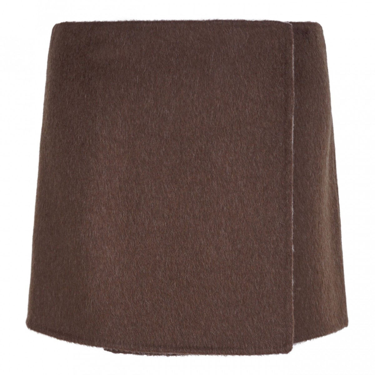 Brown Wrap Mini Skirt