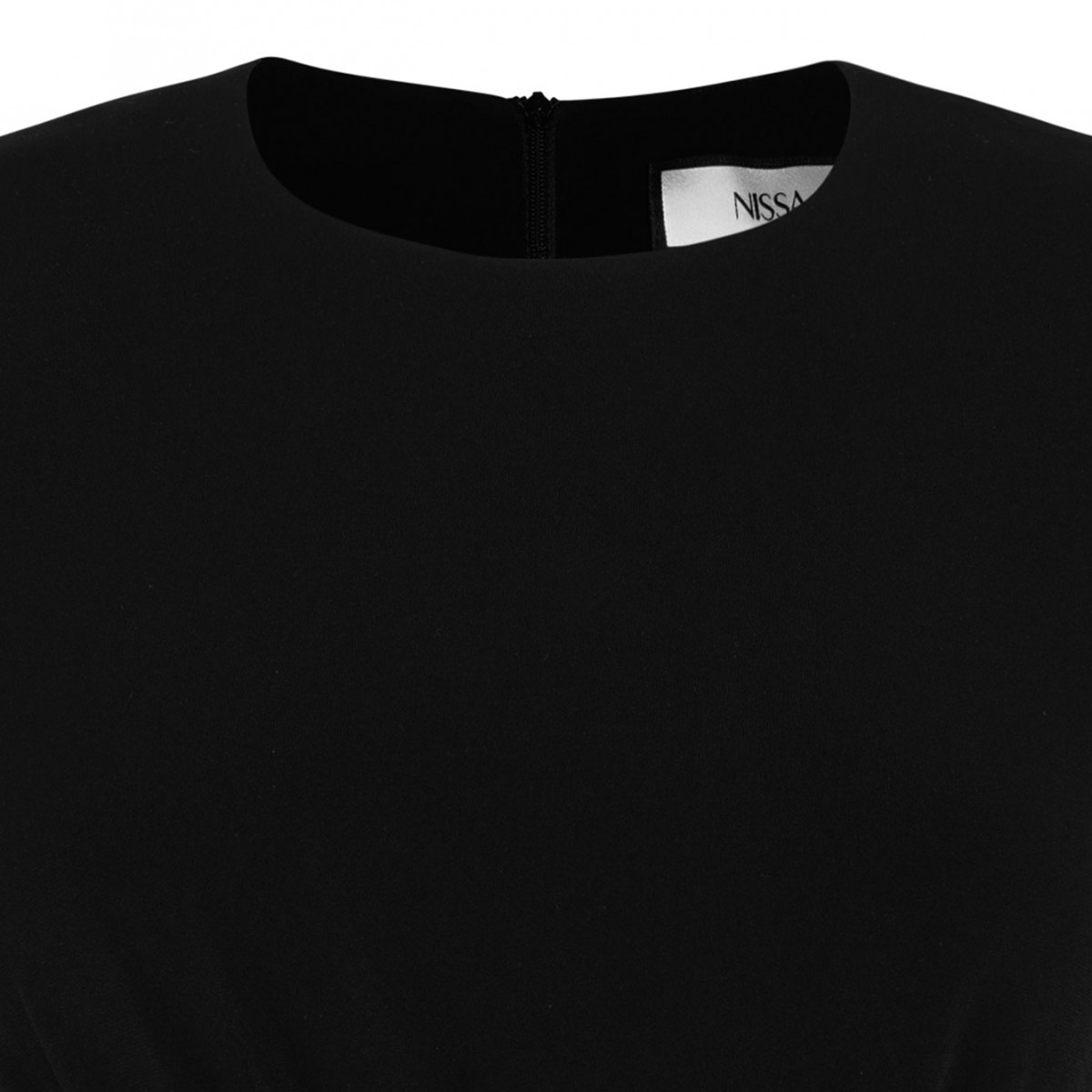 Black Shoulder Pads Jersey Mini Dress