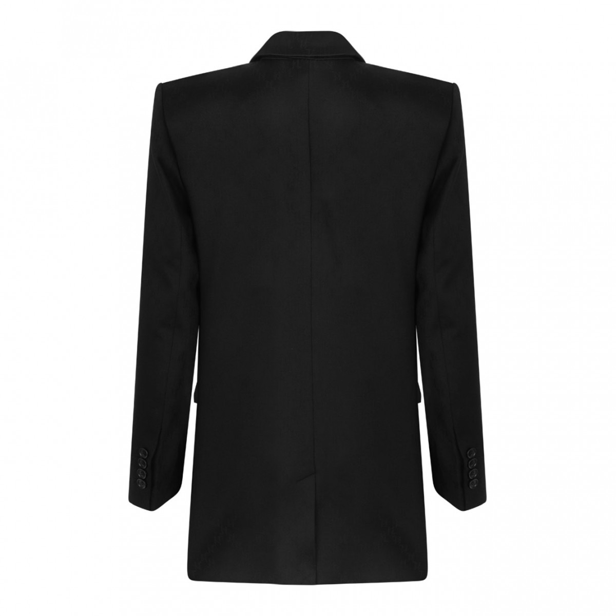 Black Double-Breasted Textured Jacket