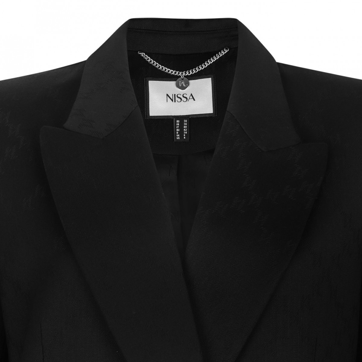 Black Double-Breasted Textured Jacket