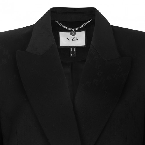 Black Double-Breasted Textured Jacket