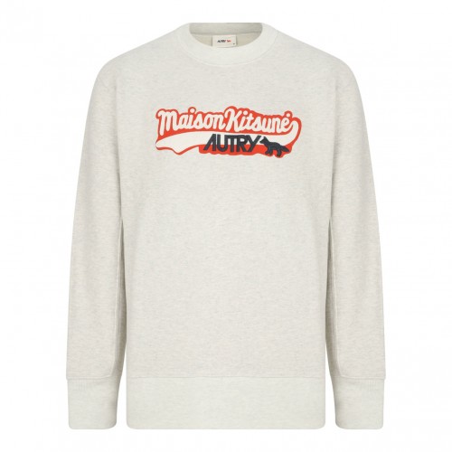 Light Beige Logo Print Sweatshirt