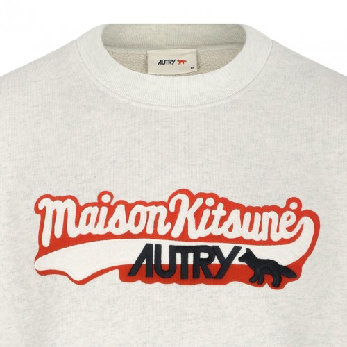 Light Beige Logo Print Sweatshirt