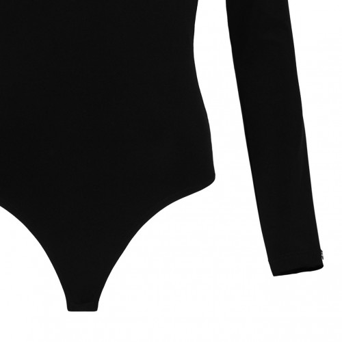 Black Crystal-Embellished Bodysuit