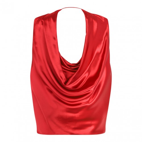Red Satin Cape With Drape 2