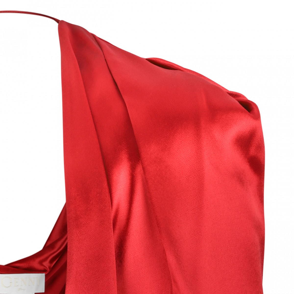 Red Satin Cape With Drape
