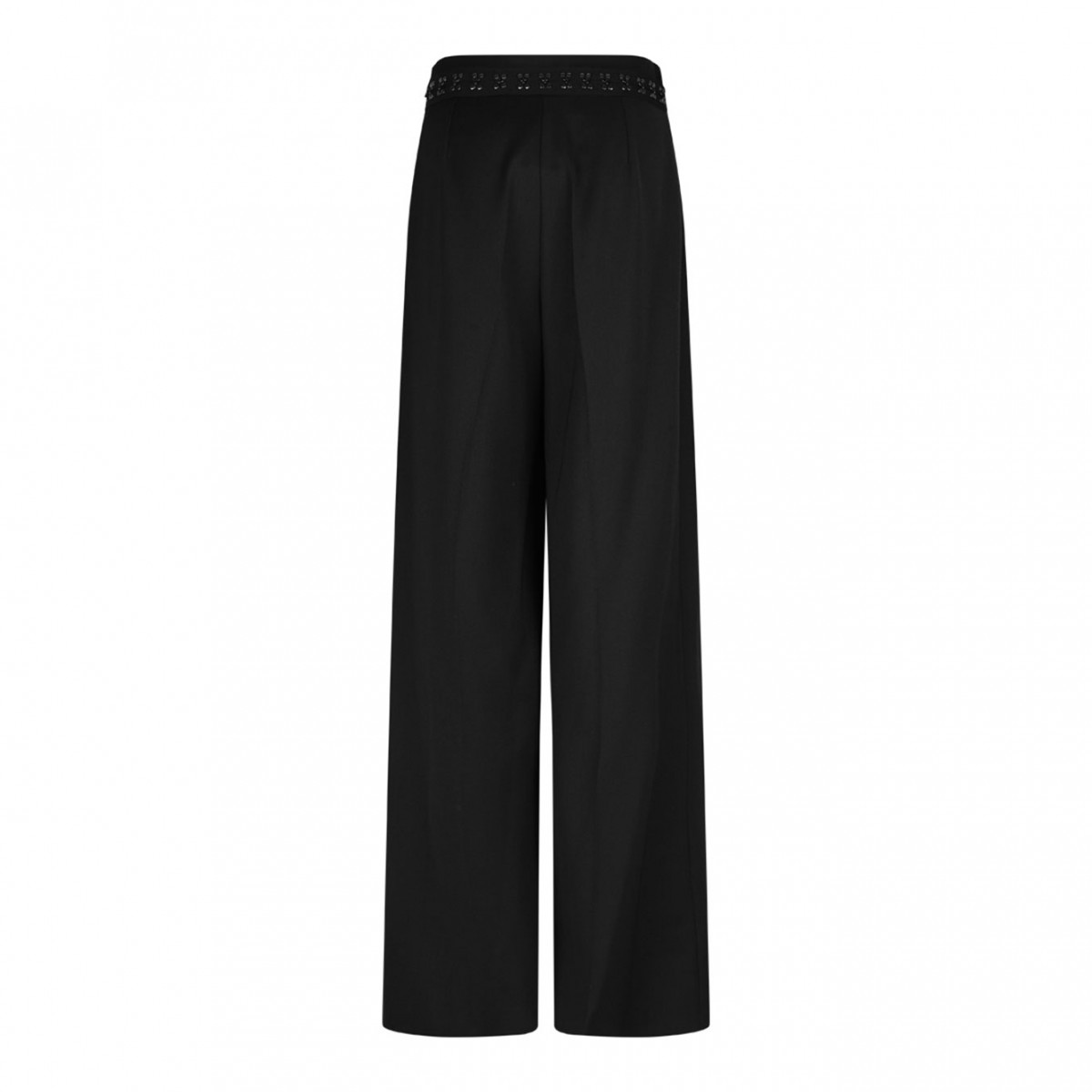 Black Embellished-Waist Trousers