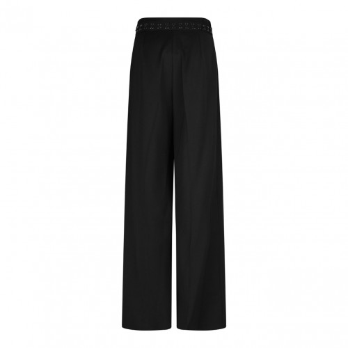 Black Embellished-Waist Trousers
