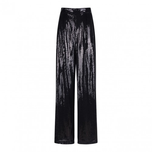 Black Paillettes Palazzo Trousers