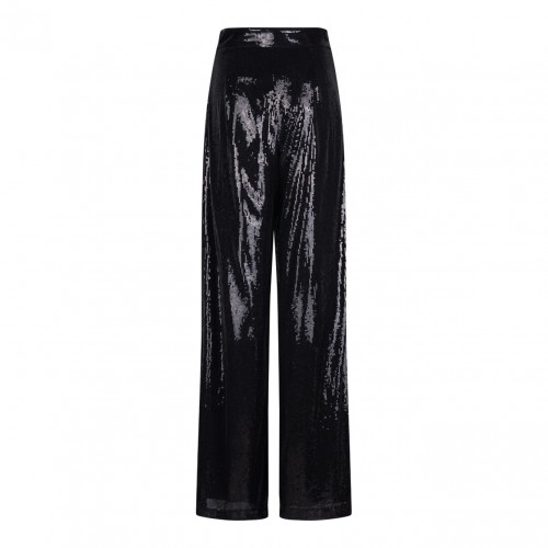 Black Paillettes Palazzo Trousers